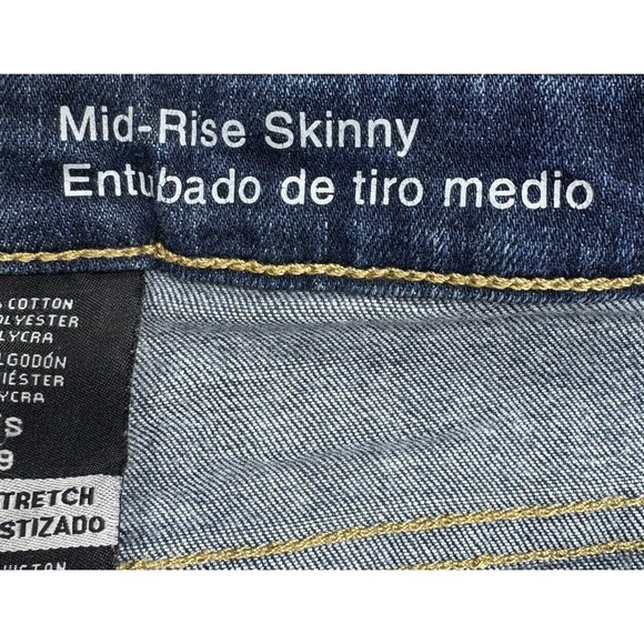 Mossimo Jeans Womens 8S/29 Mid Rise Skinny Power Stretch Blue Measures 30 x 27 - Picture 6 of 10